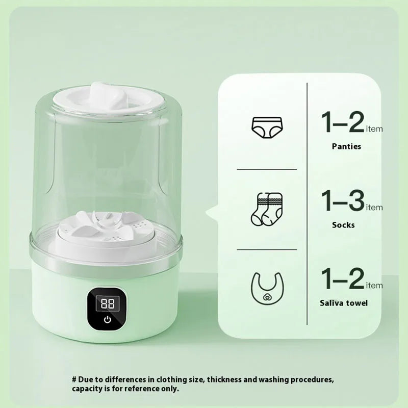 Wireless Portable 1L Mini Washing Machine for Socks & Underwear