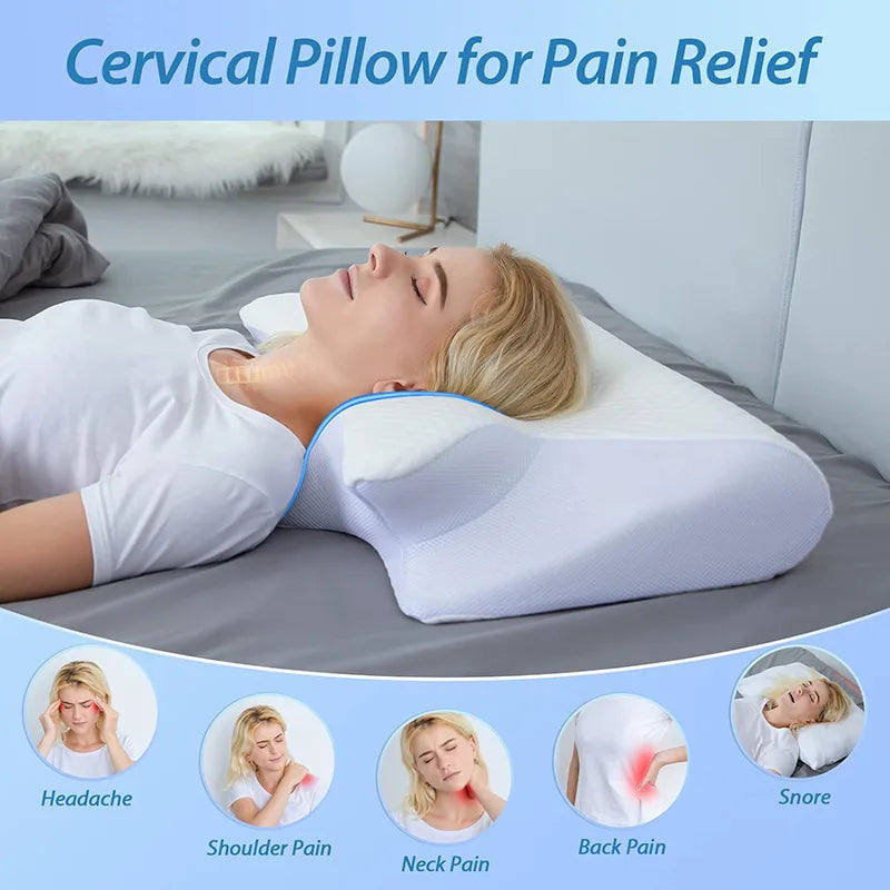 Orthopedic Memory Foam Neck Pillow for Comfort & Support