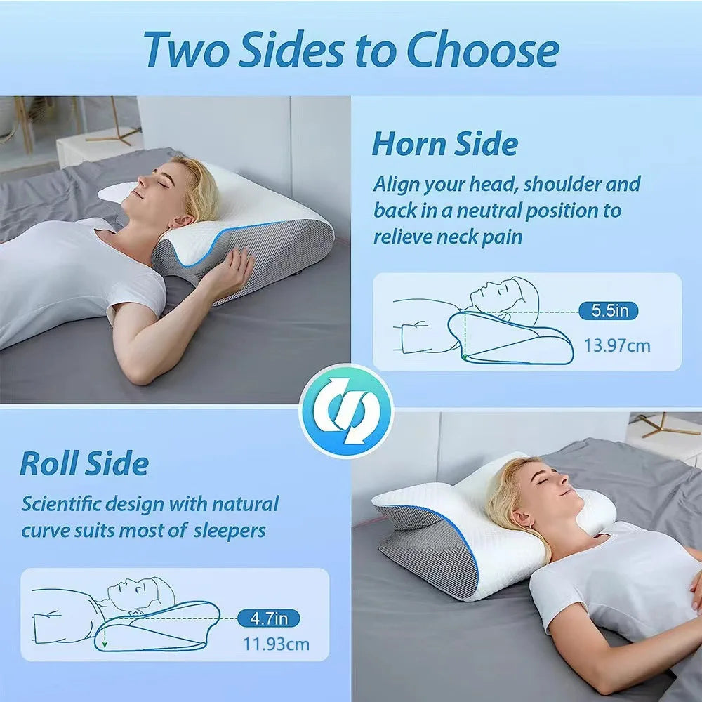 Orthopedic Memory Foam Neck Pillow for Comfort & Support