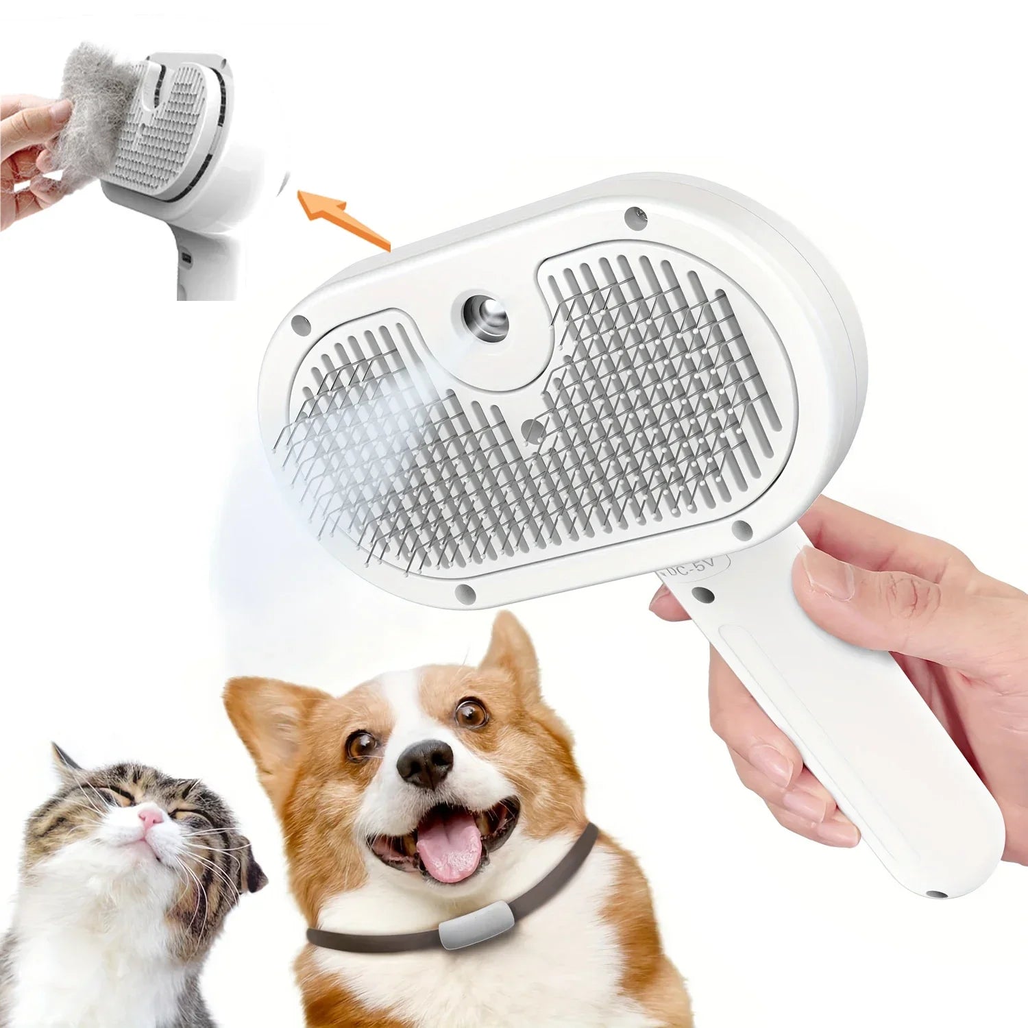 Upgraded Pet Grooming Comb & Steam Hair Remover for Dogs & Cats