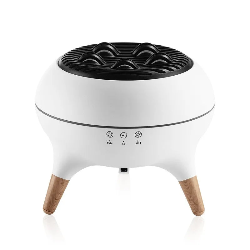 Flame Humidifier & Jellyfish Aroma Diffuser with Gradient Night Light