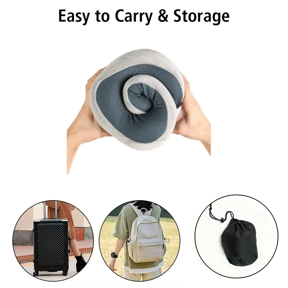 Portable U-Shaped Memory Foam Travel Neck Pillow with Adjustable Support