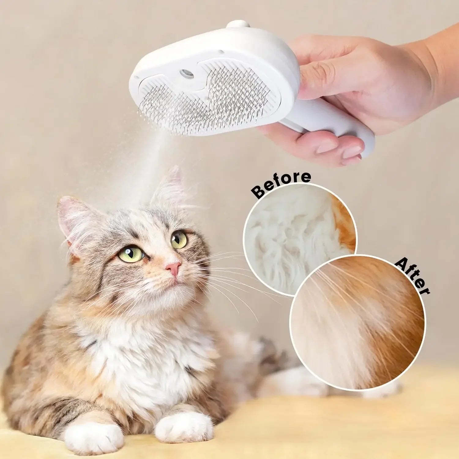 Upgraded Pet Grooming Comb & Steam Hair Remover for Dogs & Cats