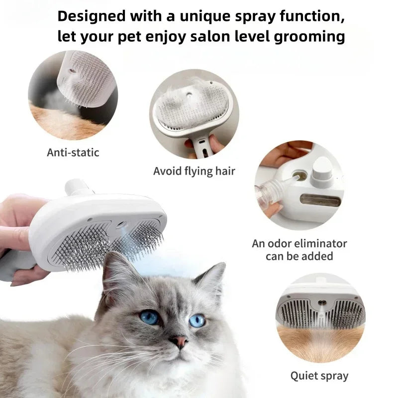 Upgraded Pet Grooming Comb & Steam Hair Remover for Dogs & Cats