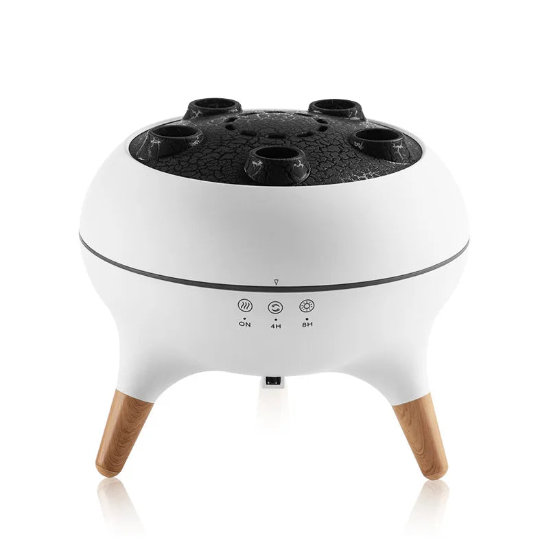 Flame Humidifier & Jellyfish Aroma Diffuser with Gradient Night Light