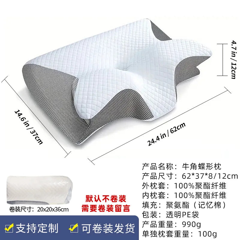 Orthopedic Memory Foam Neck Pillow for Comfort & Support