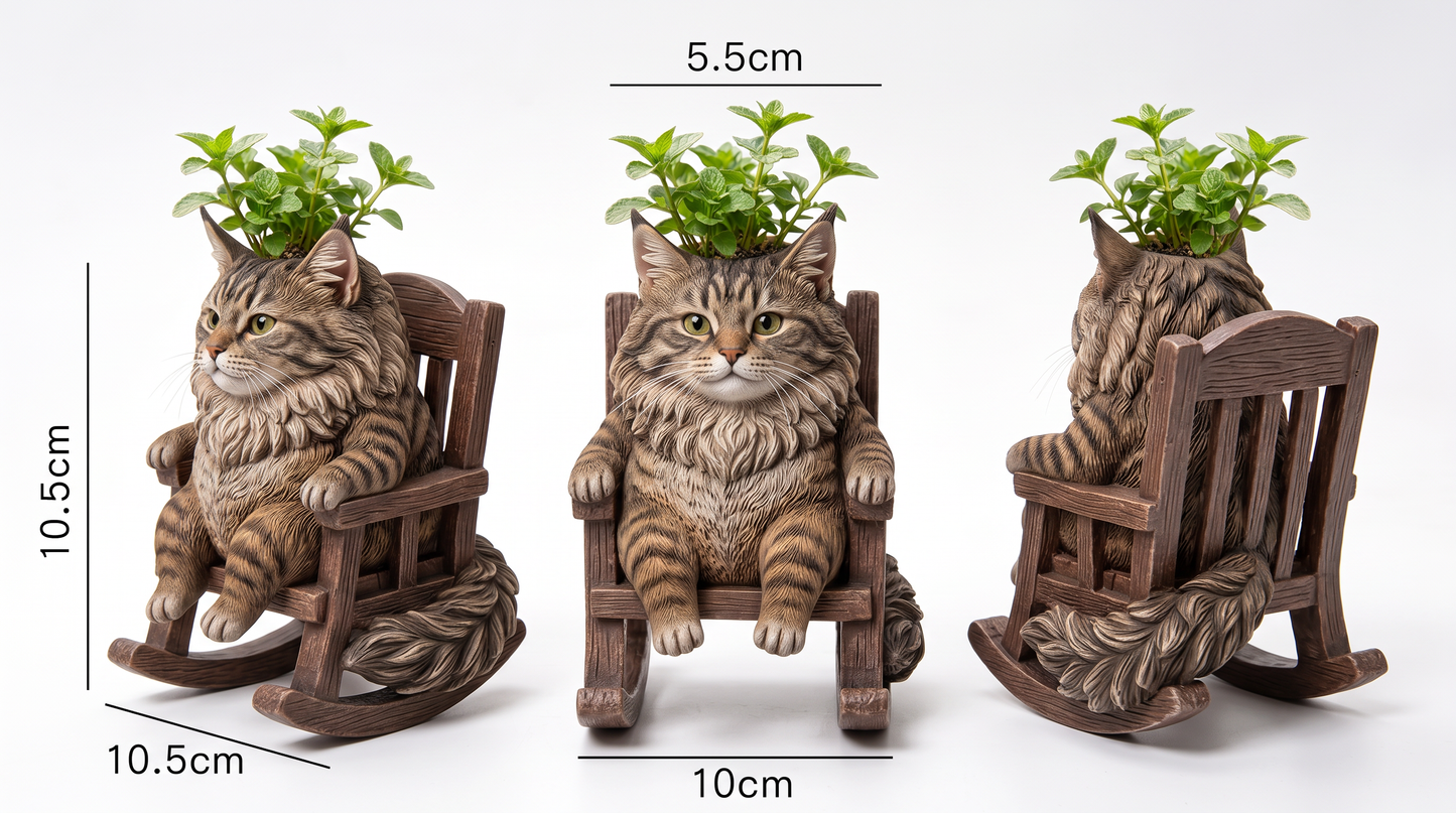 Cat rocking planter size chart