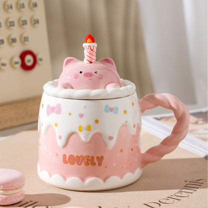 Melting Cake Mug in Bunny, Kitten, Happy and Lovely characters