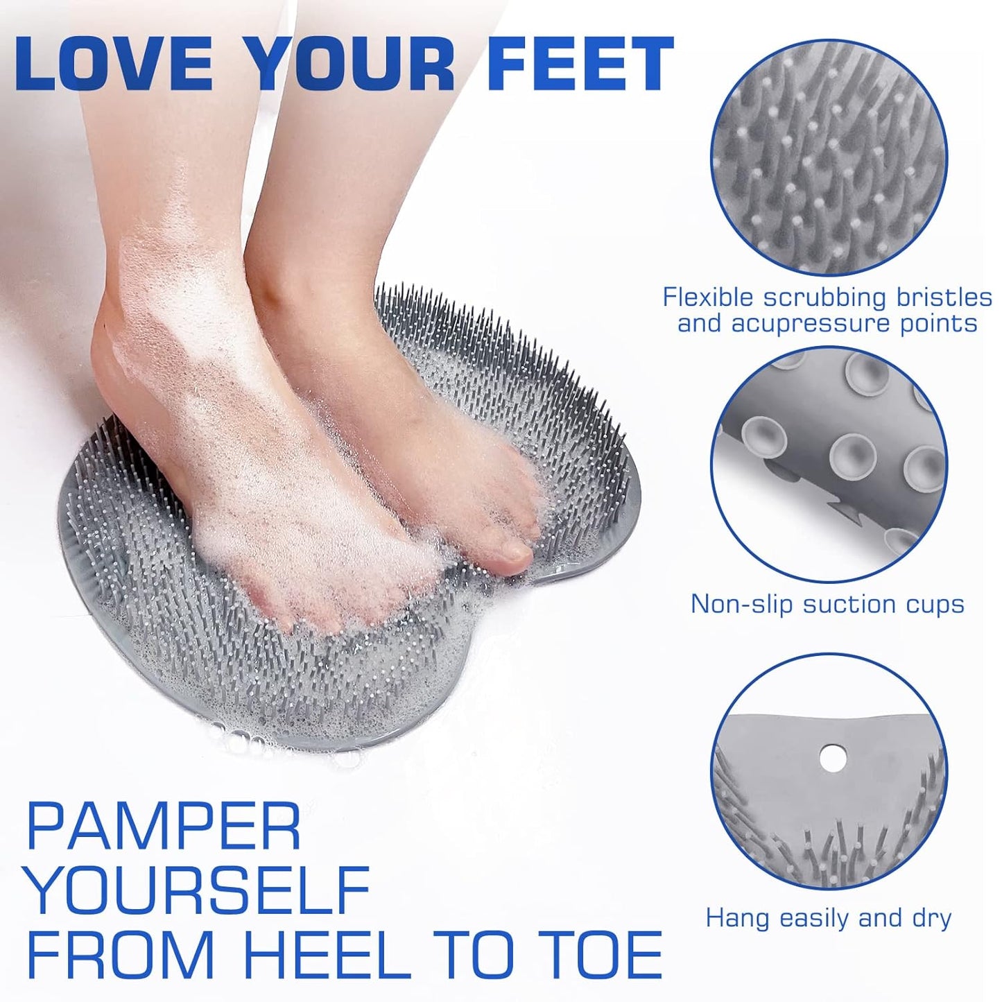 2026 Viral - Wall-Mounted Foot & Back Shower Scrubber