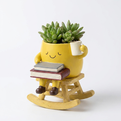Happy Rocking Planter — Yellow, studio shot