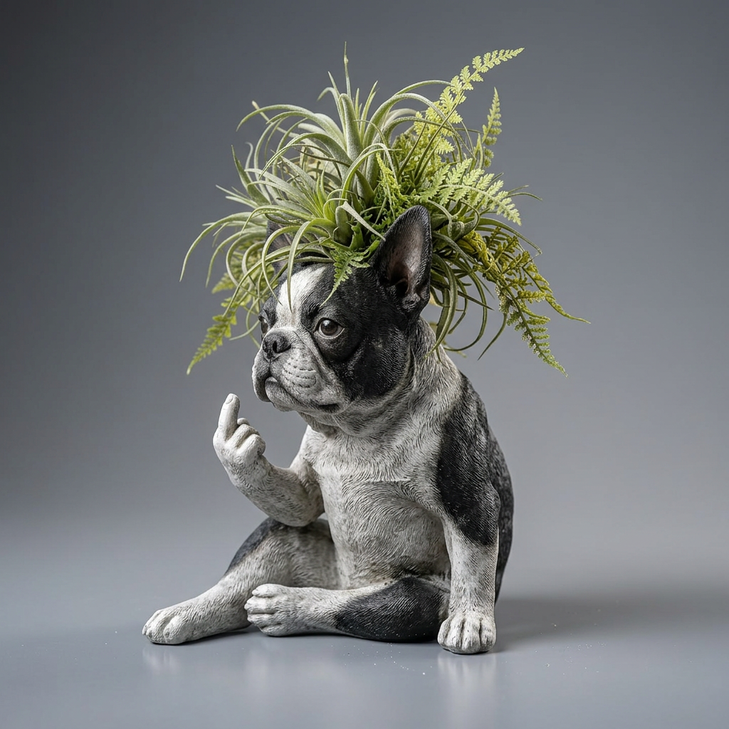 Bad Boy Bulldog Planter - 3/4 Angle View
